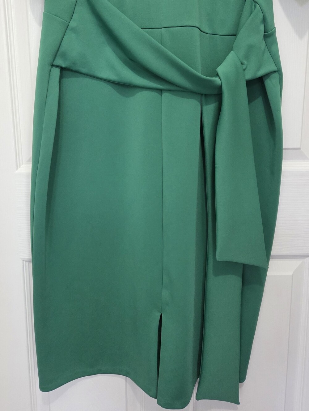Eloquii Emerald Green Wrap Style Flutter Sleeve Front Slit Dress Plus Size 20 - Picture 4 of 11